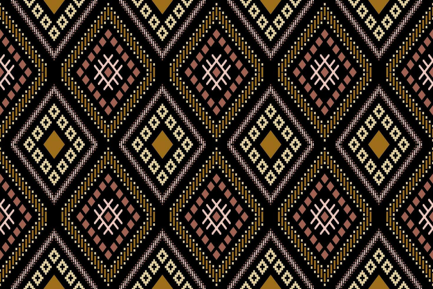 Nature vintages cross stitch traditional ethnic pattern paisley flower Ikat background abstract Aztec African Indonesian Indian seamless pattern for fabric print cloth dress carpet curtains and sarong vector
