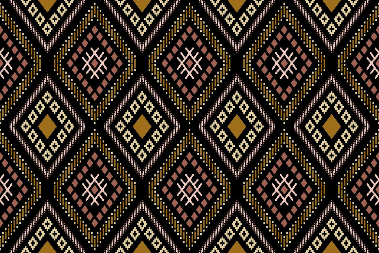 Nature vintages cross stitch traditional ethnic pattern paisley flower Ikat background abstract Aztec African Indonesian Indian seamless pattern for fabric print cloth dress carpet curtains and sarong vector