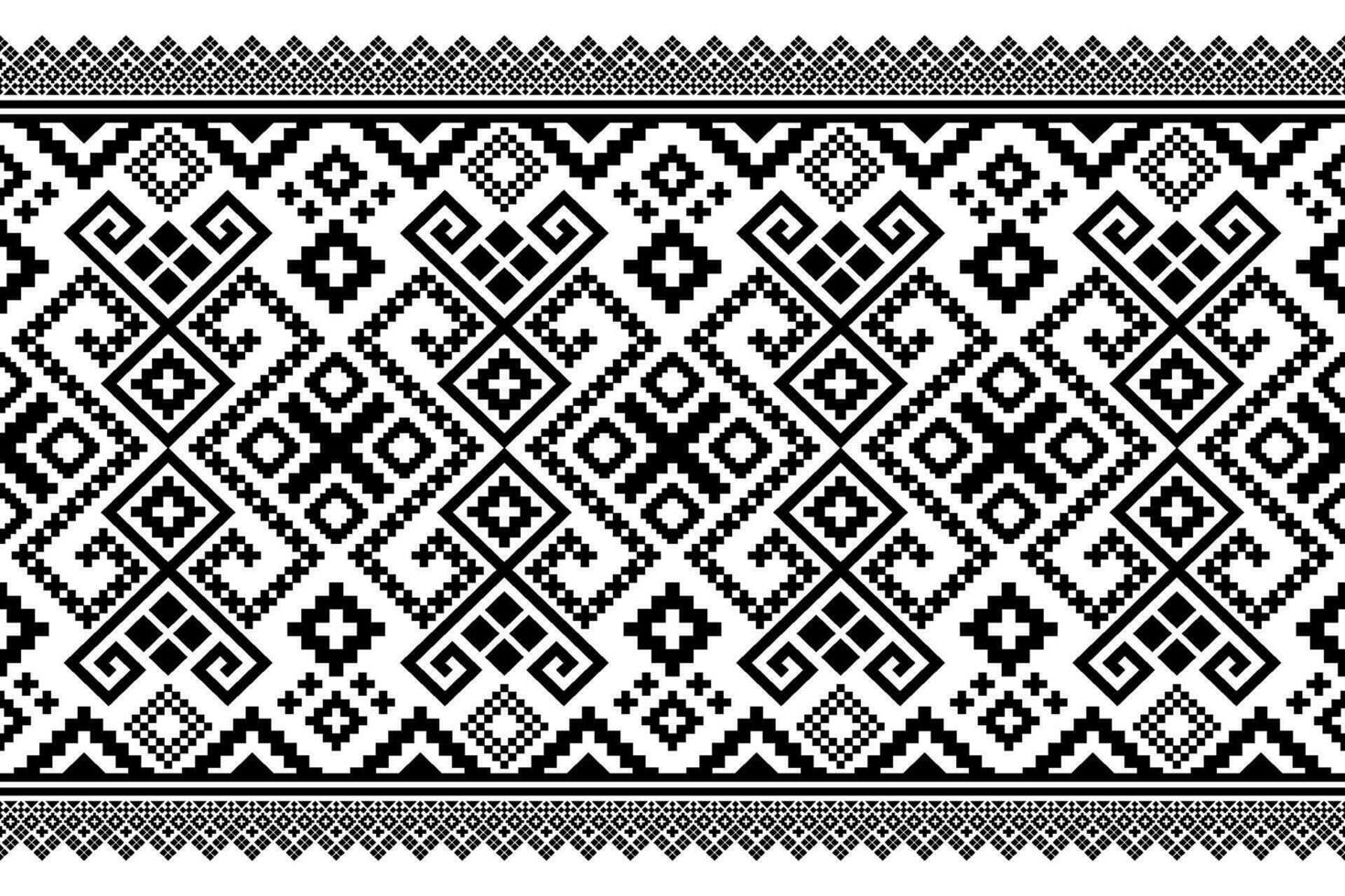 Nature vintages cross stitch traditional ethnic pattern paisley flower Ikat background abstract Aztec African Indonesian Indian seamless pattern for fabric print cloth dress carpet curtains and sarong vector