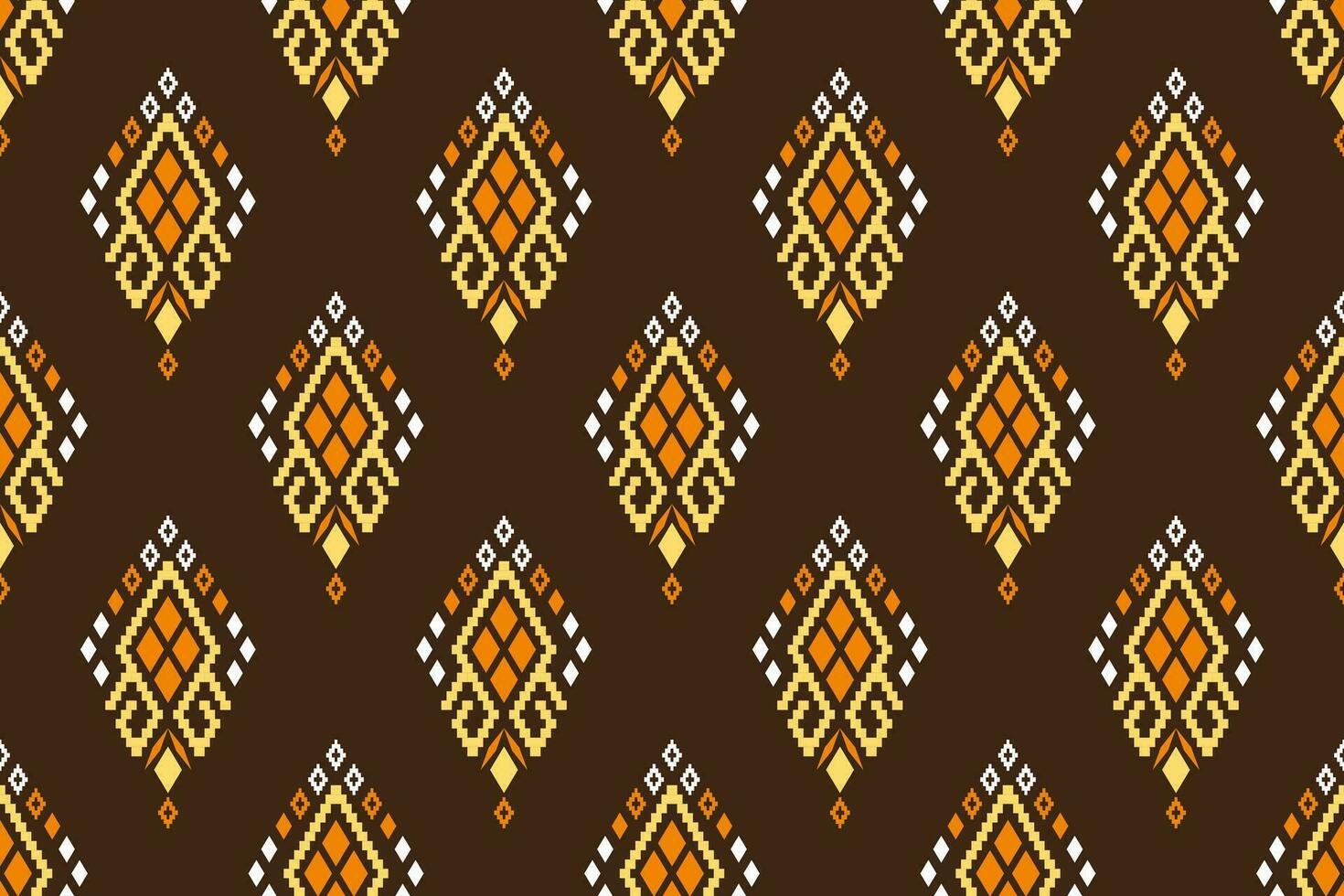 Nature vintages cross stitch traditional ethnic pattern paisley flower Ikat background abstract Aztec African Indonesian Indian seamless pattern for fabric print cloth dress carpet curtains and sarong vector