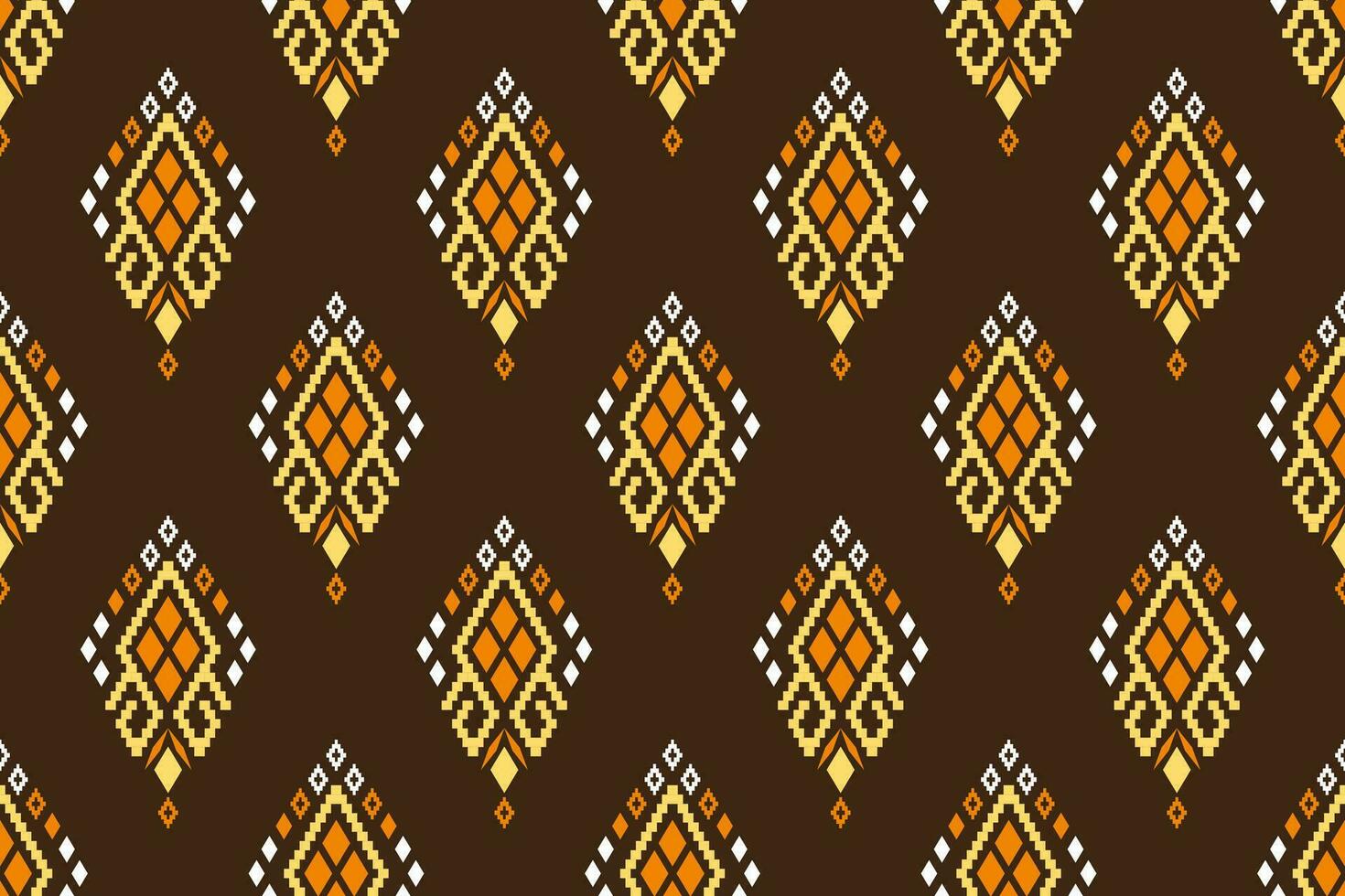 Nature vintages cross stitch traditional ethnic pattern paisley flower Ikat background abstract Aztec African Indonesian Indian seamless pattern for fabric print cloth dress carpet curtains and sarong vector