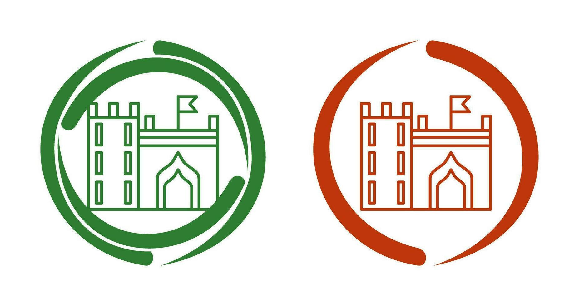 Castle with Flag Vector Icon