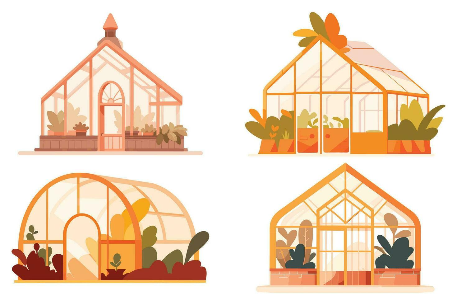 Hand Drawn Greenhouse building for cultivation in flat style vector