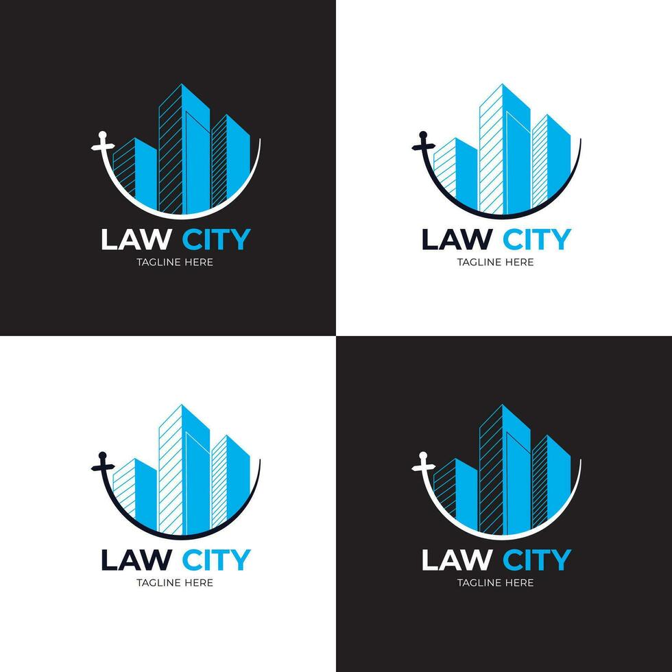 Law city logo design vector template