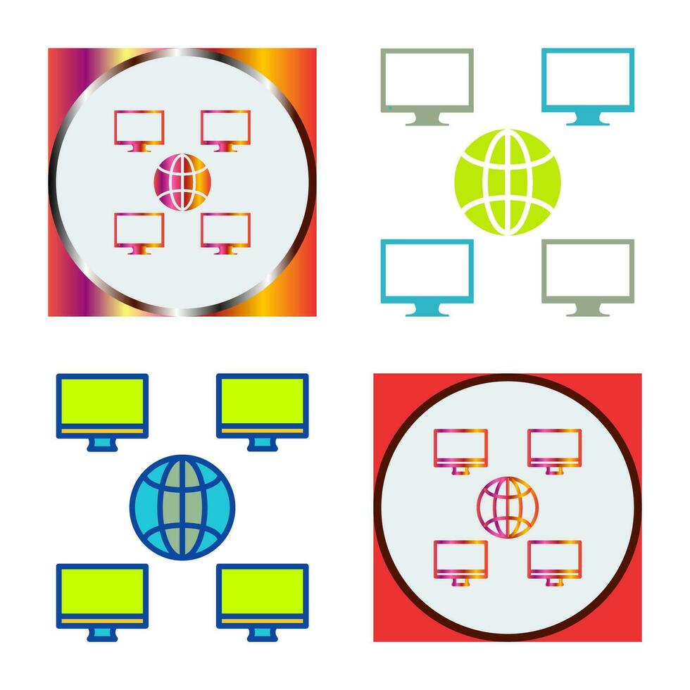 Unique Company Network Vector Icon