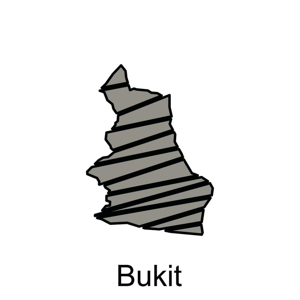 mapa ciudad de bukit ilustración diseño, mundo mapa internacional vector modelo con contorno gráfico bosquejo estilo aislado en blanco antecedentes