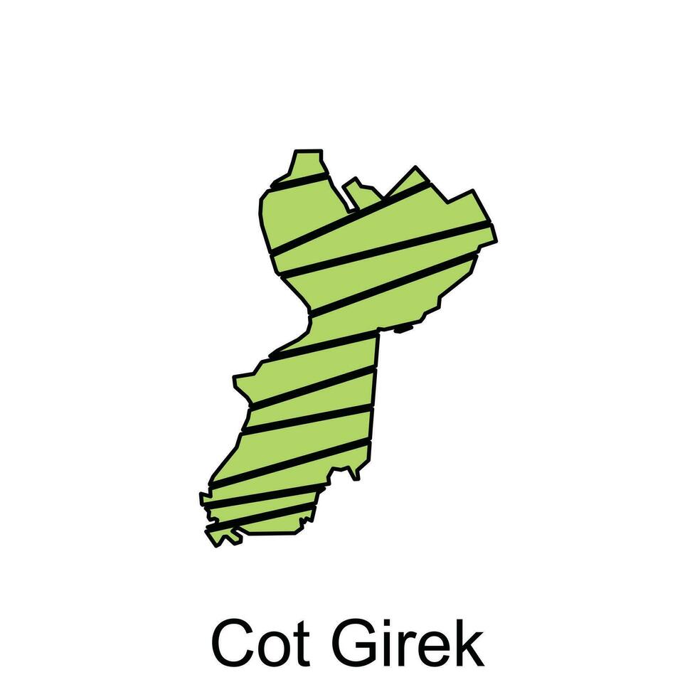 Map City of Cot Girek illustration design, World Map International vector template with outline graphic sketch style isolated on white background