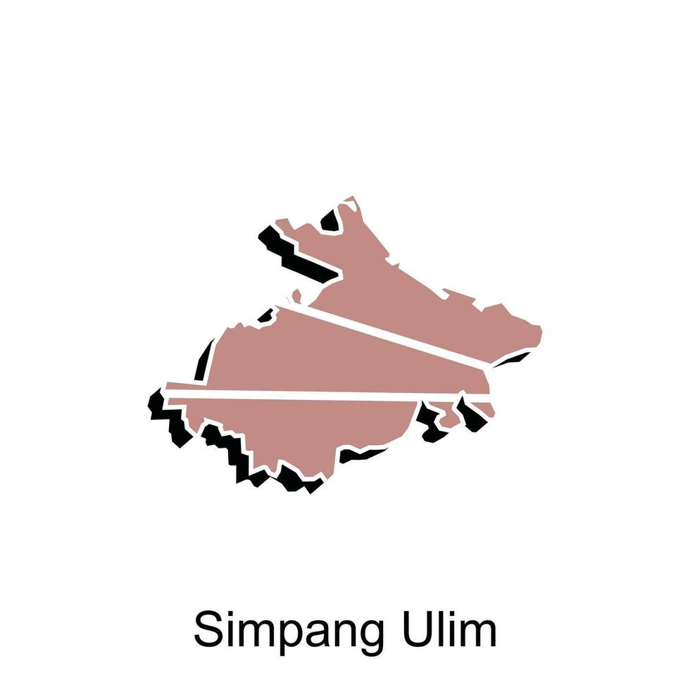 Map City of Simpang Ulim illustration design, World Map International vector template with outline graphic sketch style isolated on white background