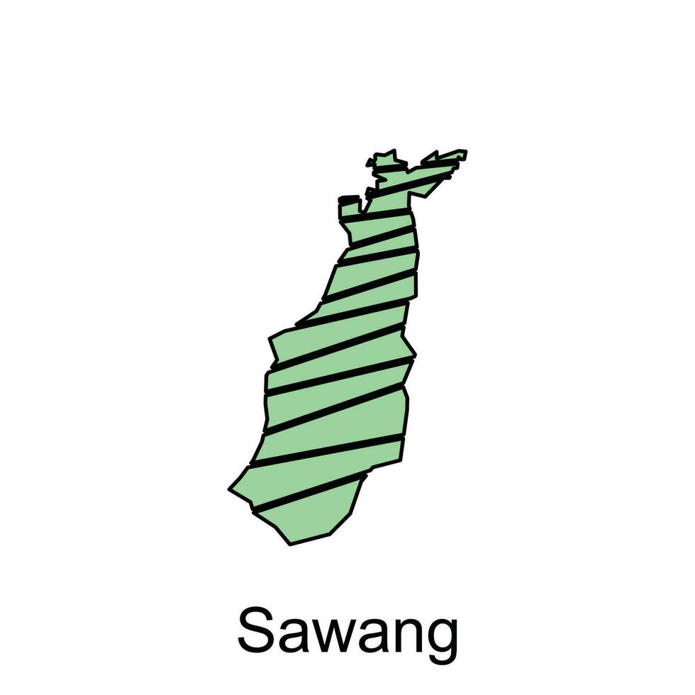 mapa de Sawang ciudad ilustración diseño plantilla, adecuado para tu empresa vector