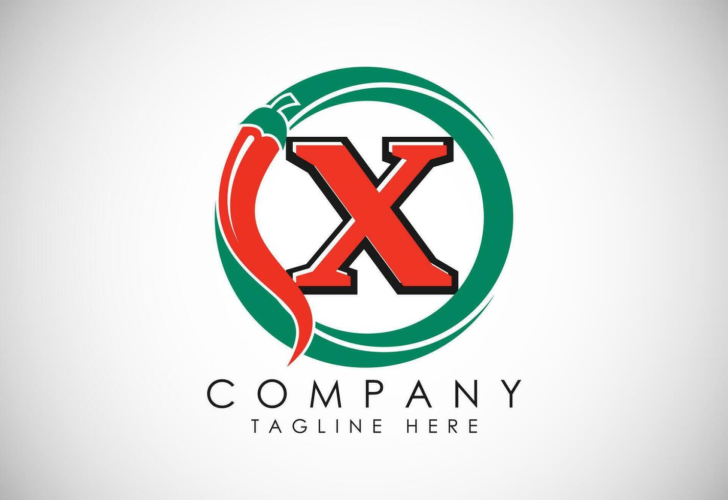 English Alphabet X With Red Chilli Logo Design. Graphic Alphabet Symbol For Corporate Business vector