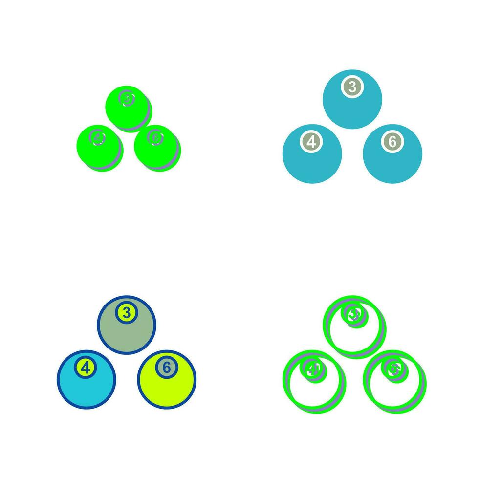 Unique Snooker Balls Vector Icon