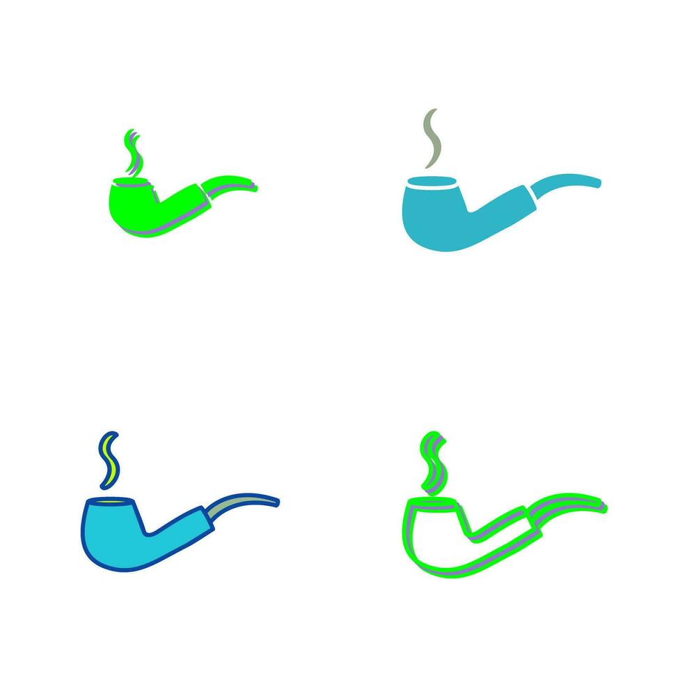 Unique Lit Smoking Pipe Vector Icon