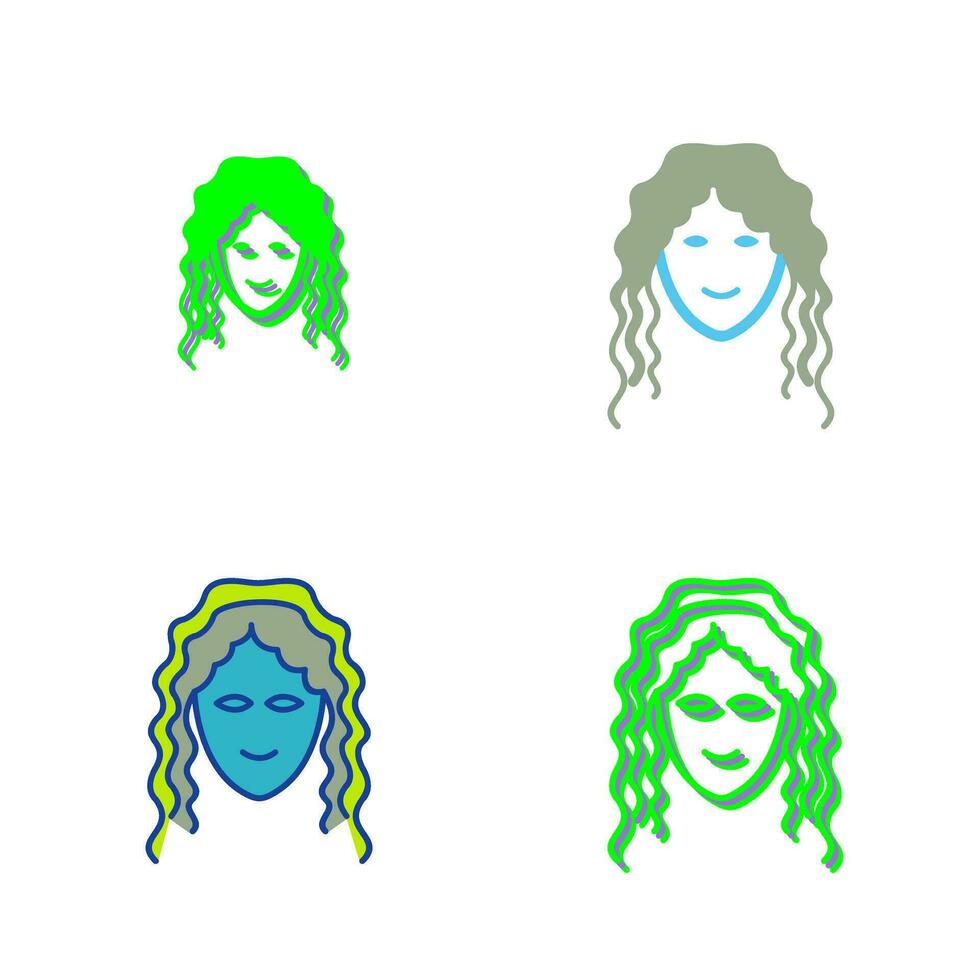 Hair Curly Vector Icon