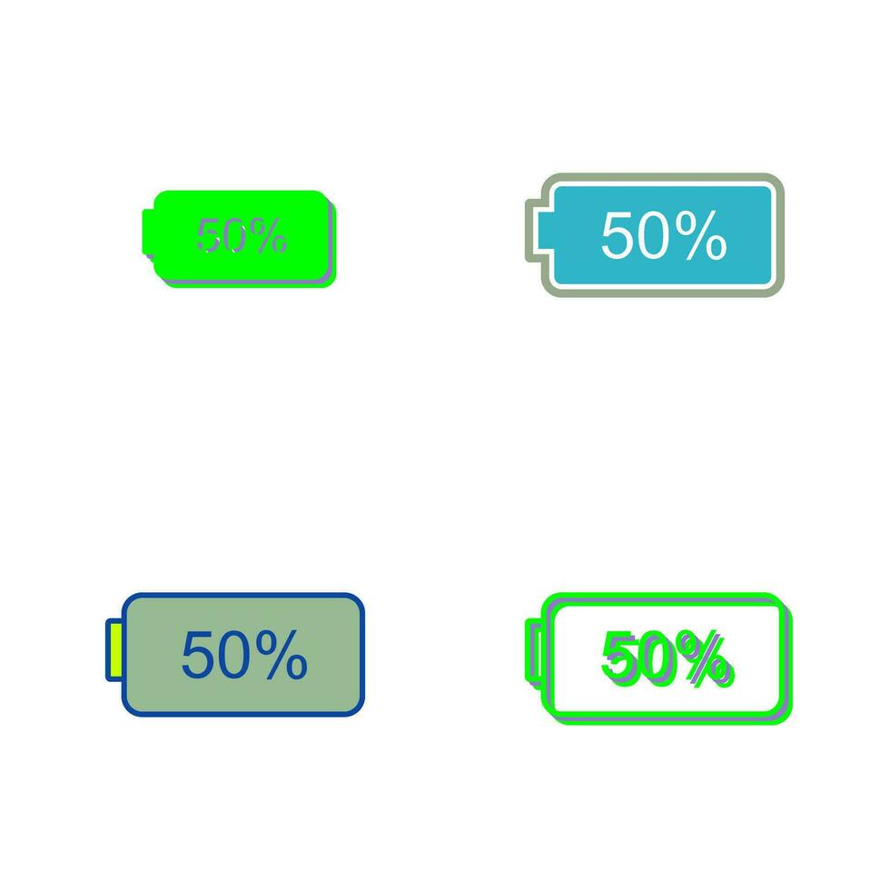 Unique Half Battery Vector Icon