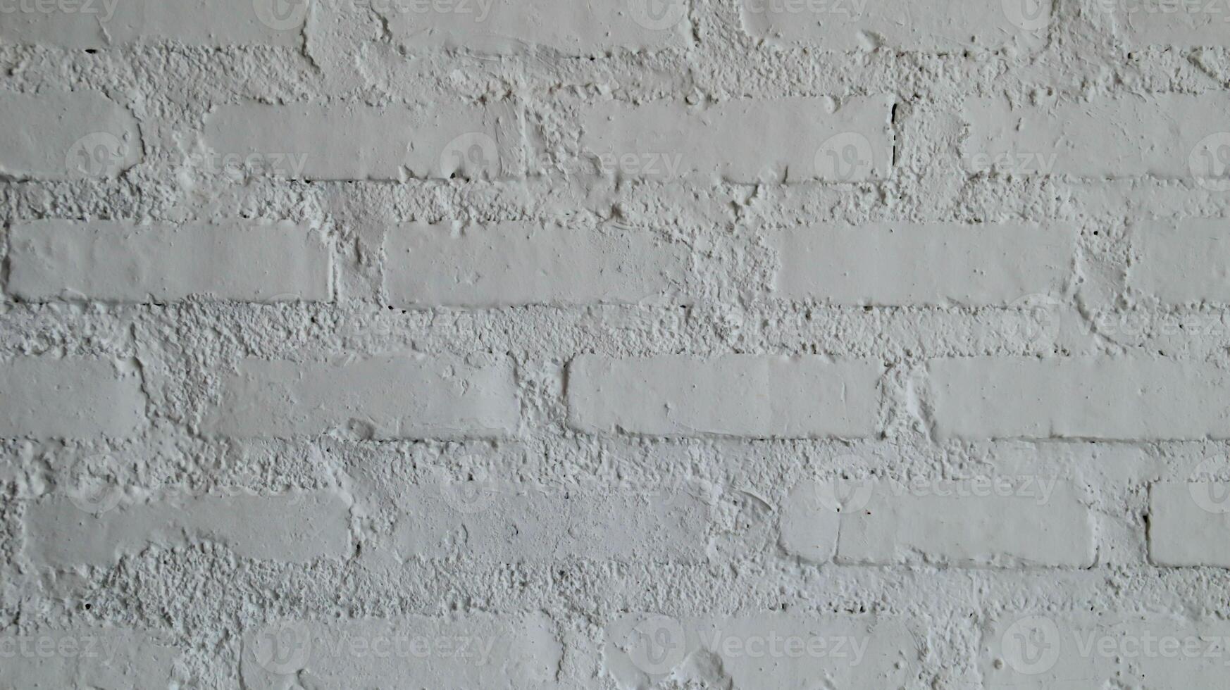 Rough surface white paint brick wall texture and pattern. photo