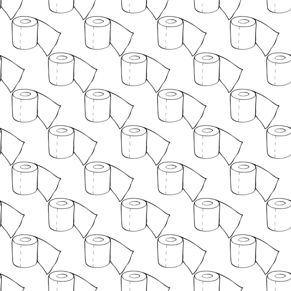 Toilet paper seamless pattern. Vector flat illustration