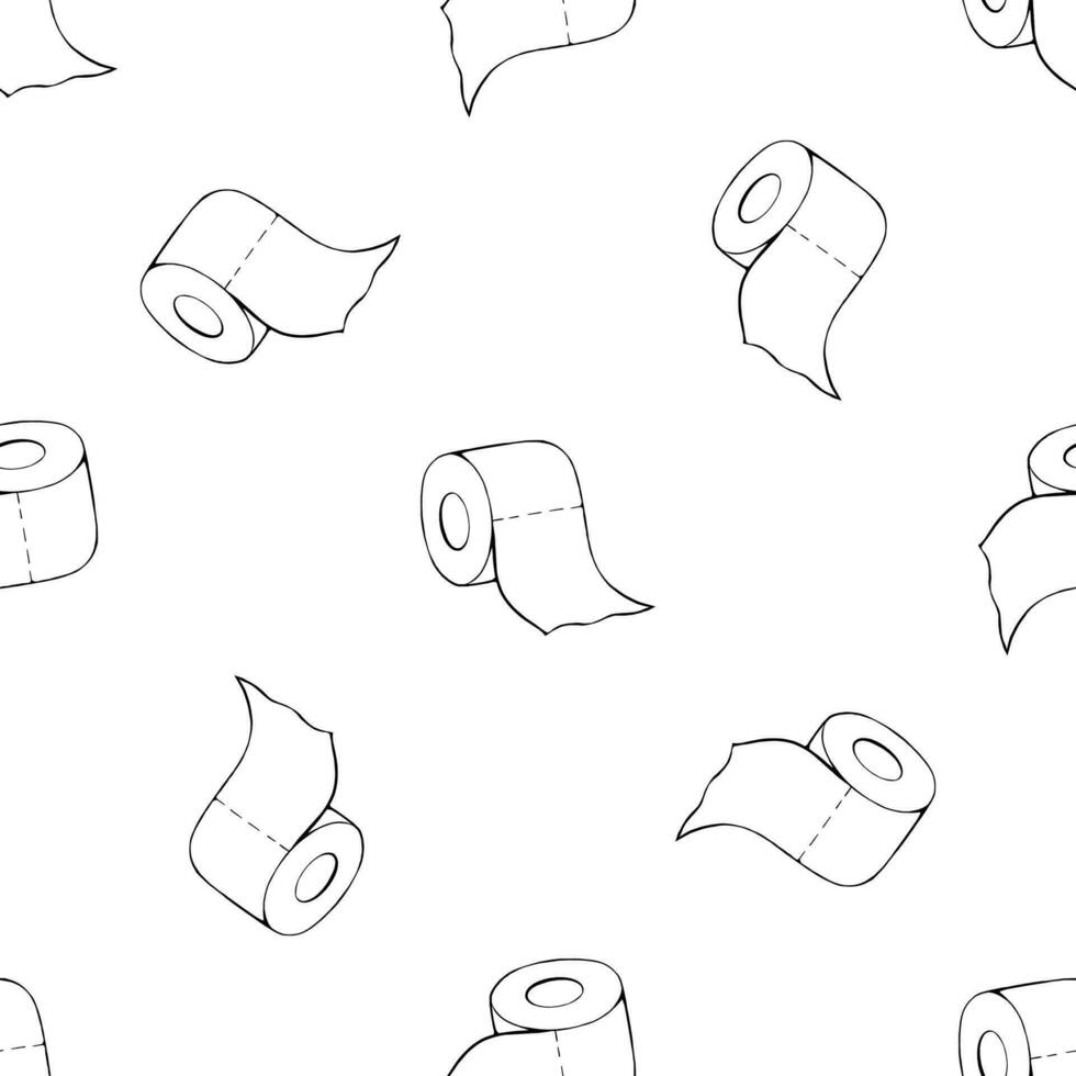 Toilet paper rolls seamless pattern. Vector illustration