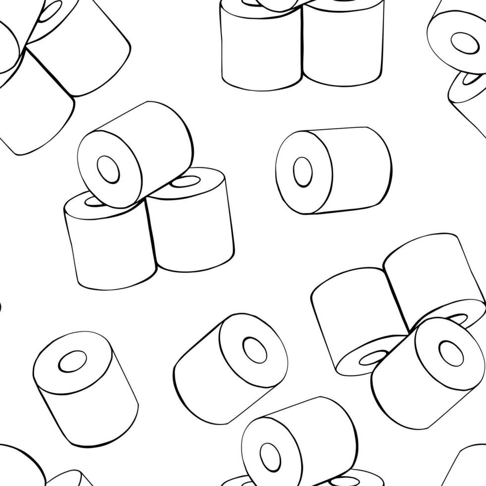 Toilet paper seamless pattern. Vector flat illustration