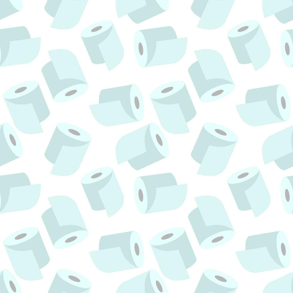 Toilet paper seamless pattern. Vector flat illustration