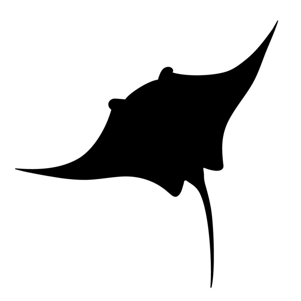 Stingray Manta ray silhouette. vector illustration