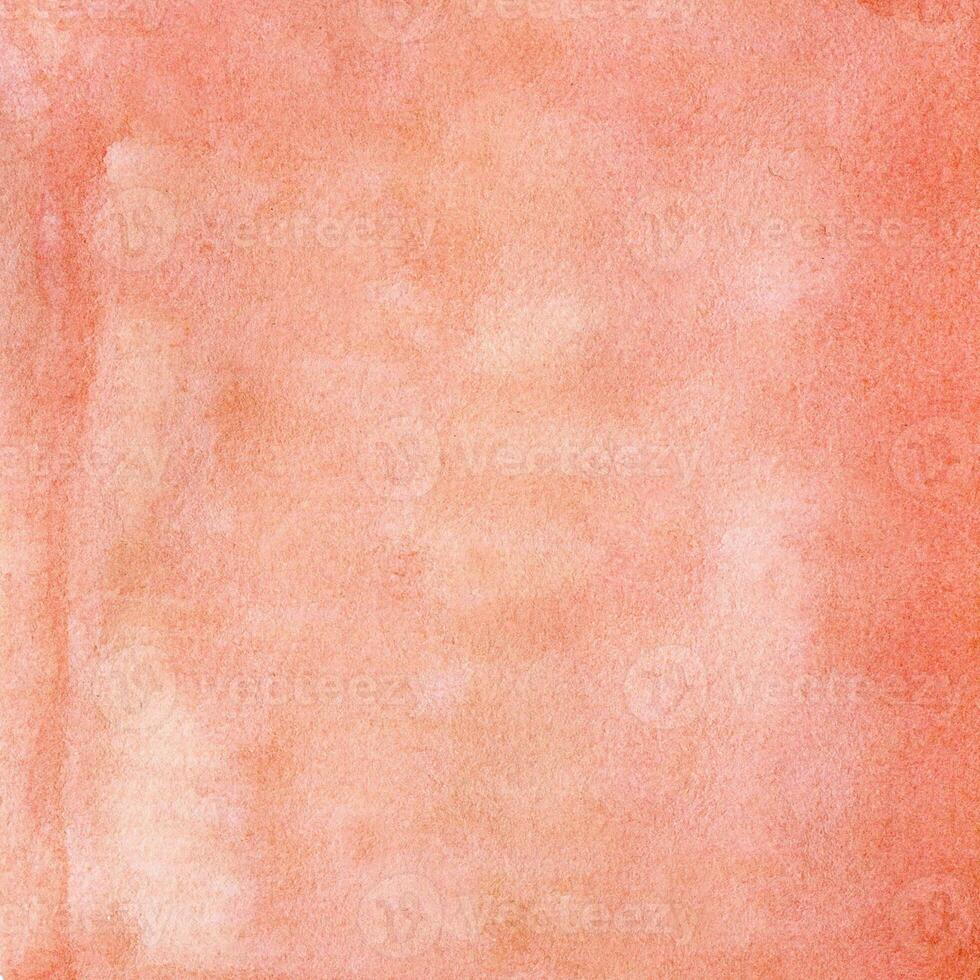 Peach-scarlet watercolor texture with spots, dots, blurred circles photo