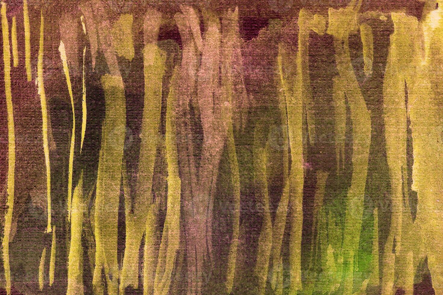Brown yellow striped hand-drawn watercolor background photo