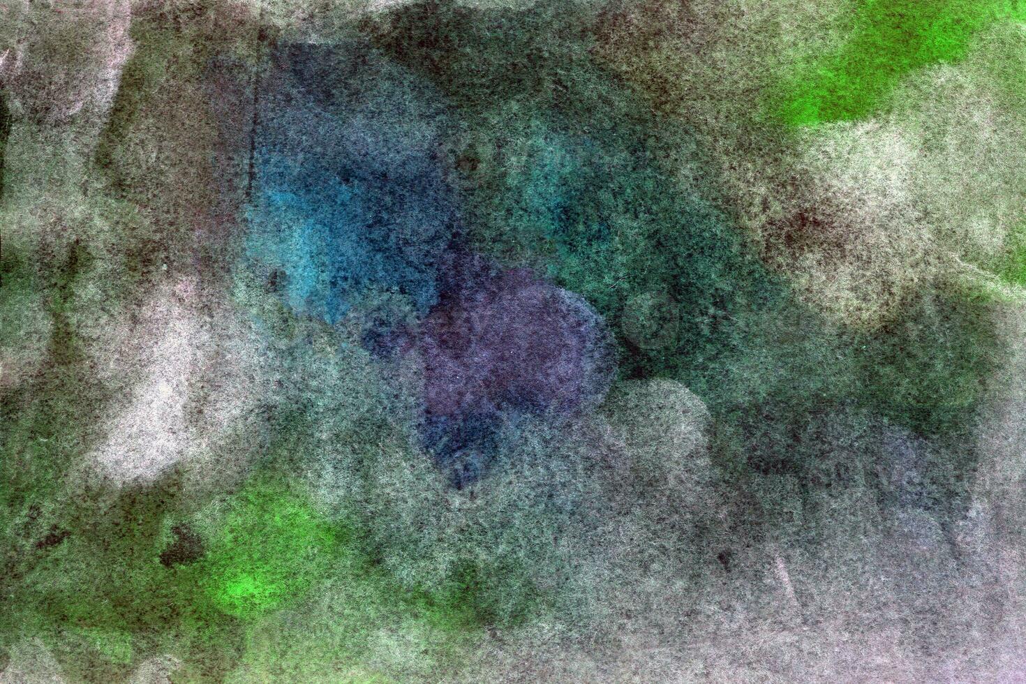 Green blue brown hand-drawn watercolor background photo