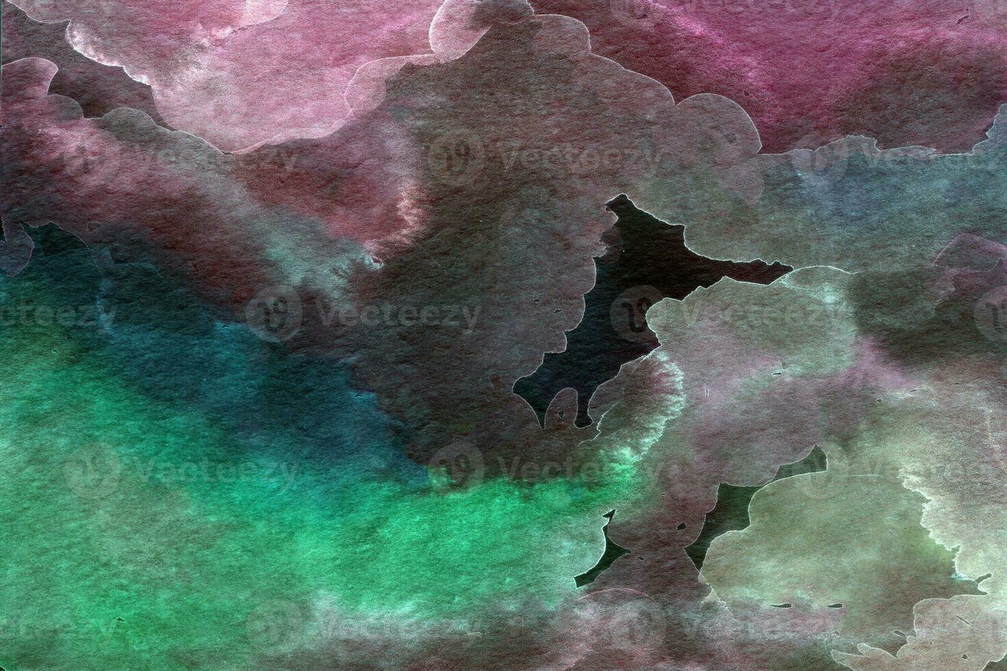 Purple green hand-drawn watercolor background photo