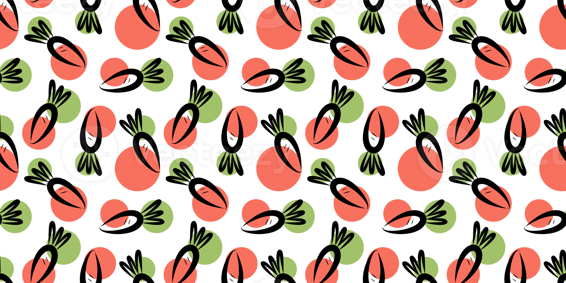 Linear pattern of orange carrots png