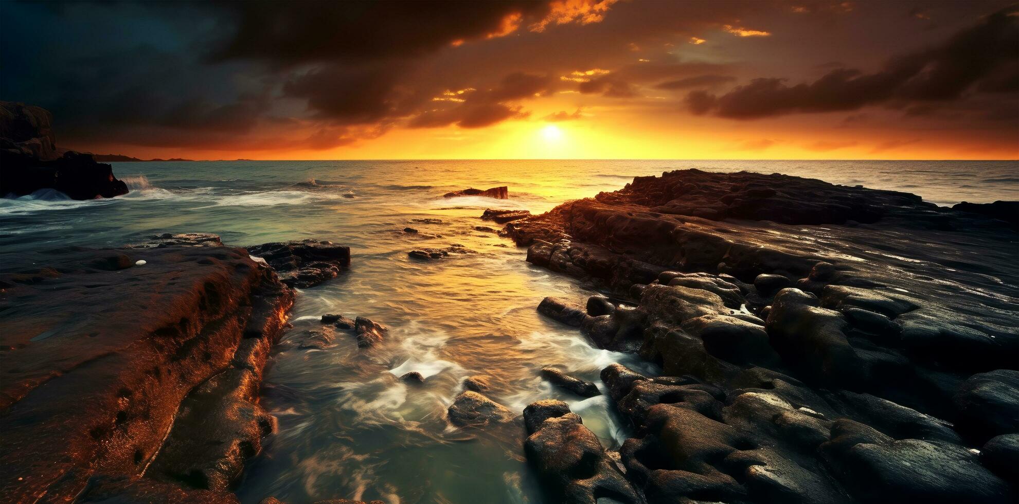 increíble natural paisaje antecedentes. fantástico fondos de pantalla generativo ai foto