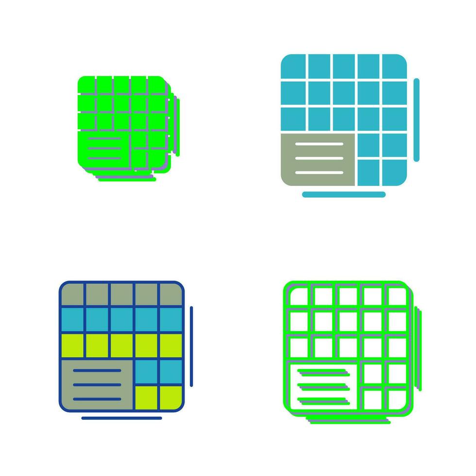 Table Data Vector Icon