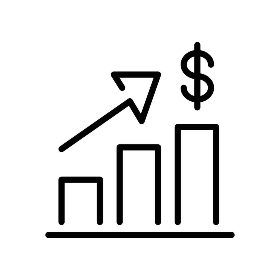 increase money growth icon. Marketing. Profit earning analysis. Salary report. thin line simple pictogram, stroke style Vector illustration Design on white background EPS 10