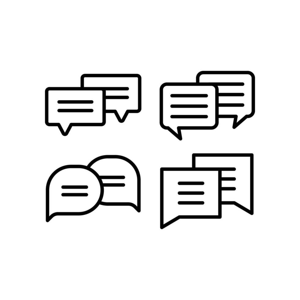 Comments, line icon set. Social chatting communication technology. Dialog speak, send message, comment. Conversation speech bubble Vector illustration. Design on white background. EPS10