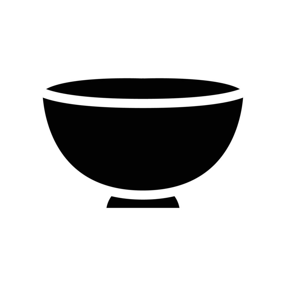 vacío cuenco icono para cocina utensilio lata ser utilizar para asiático comida estilo. oriental sopa plato elemento en de moda estilo. silueta sólido símbolo. vector ilustración. diseño en blanco antecedentes. eps10