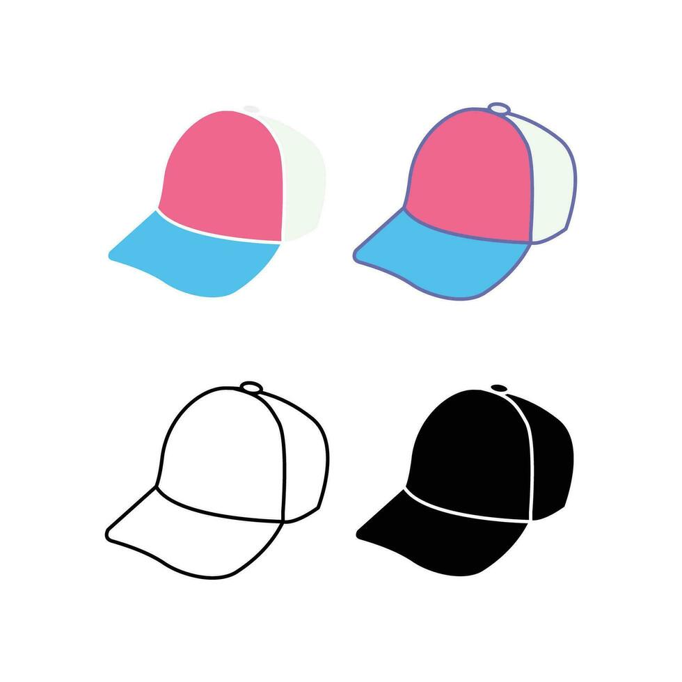 Man hat for sun protection headwear with ribbon. male summer hat, male sun cap for beach and summer vacation accessory icon. Vector illustration. Design on white background. EPS10