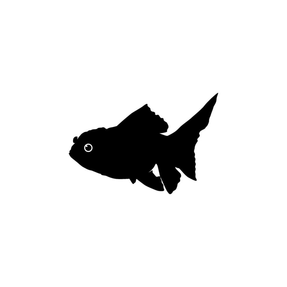 Gold Fish Silhouette, can use for Logo Gram, Art Illustration, Pictogram, Website, Decoration, or Graphic Design Element. Vector Illustration