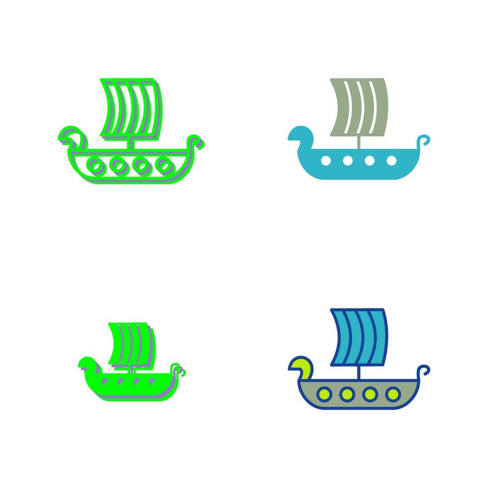 Viking Ship Vector Icon