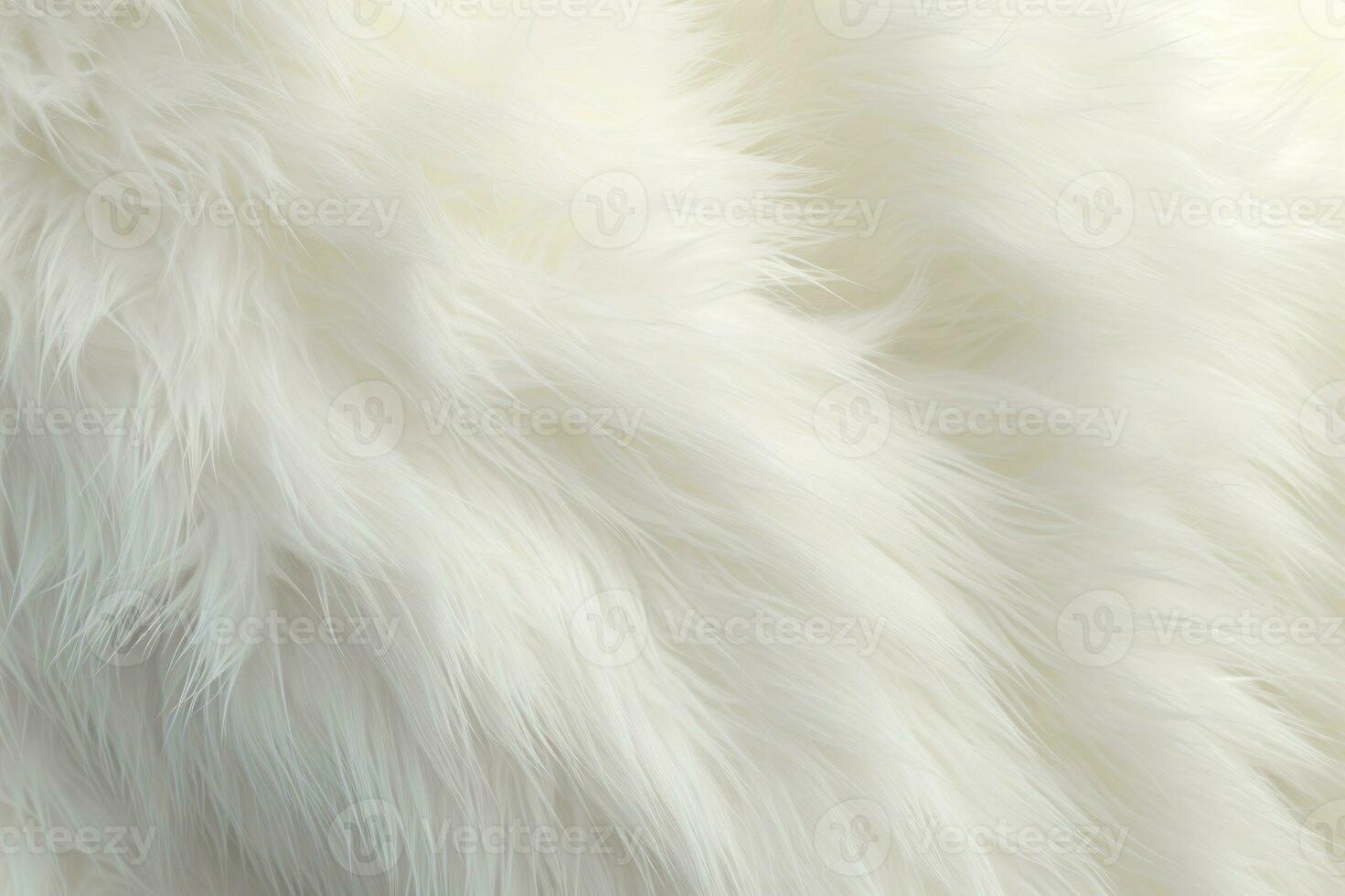 White fur texture. Long shaggy fluffy soft cozy fur, pile. Polar polar bear fur. Fur of a white long-haired dog, rabbit, cat, sheep. Design element, fashion, print, textile, rug AI generated photo