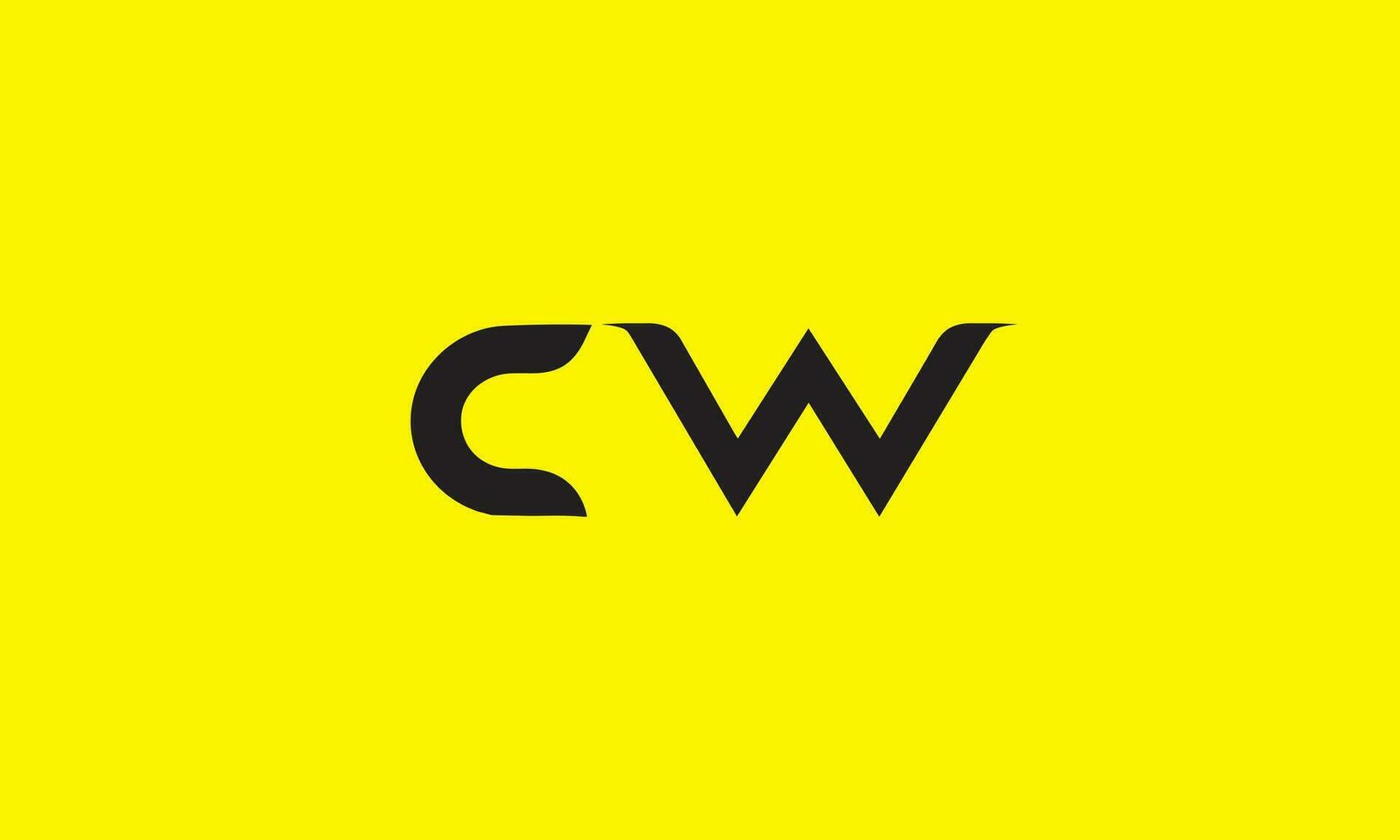 WC or CW alphabet letters monogram icon logo vector
