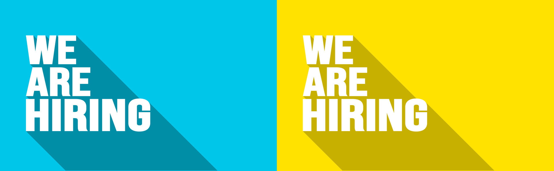 nosotros son contratación trabajo vacante largo sombra bandera, póster