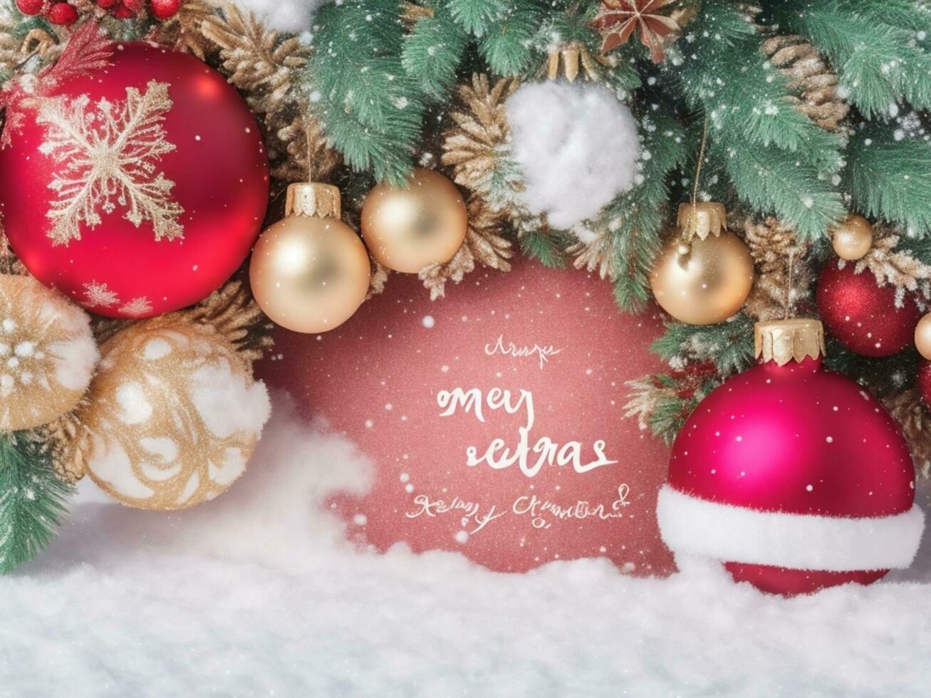 Merry christmas Festive Christmas Decorations Holiday Winter Background AI Generated photo