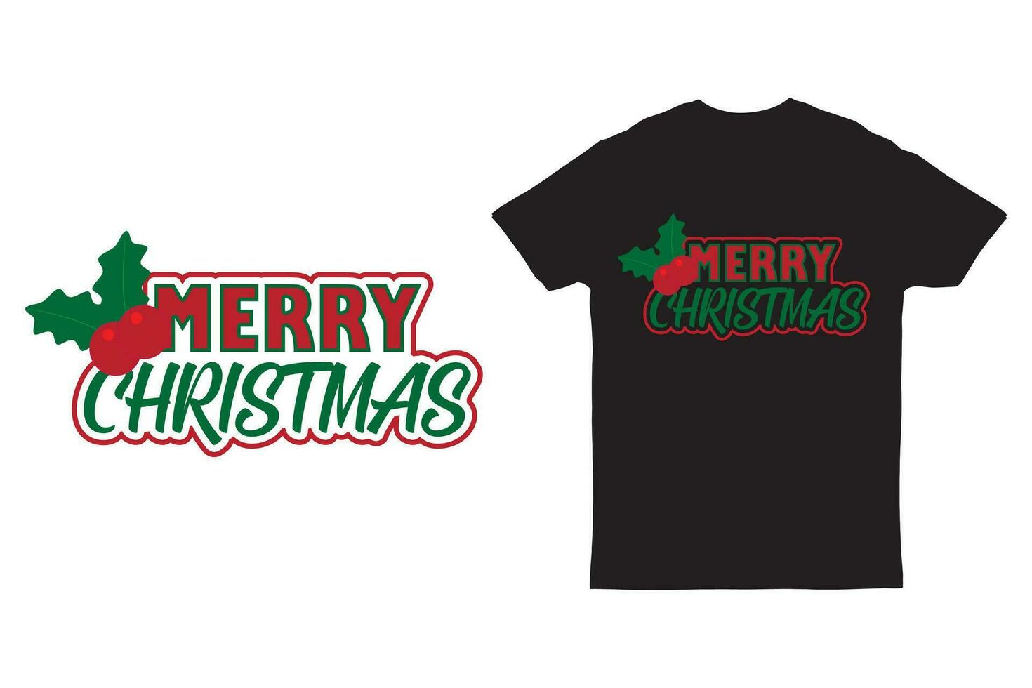 Merry christmas text  t shirt design illustration vector