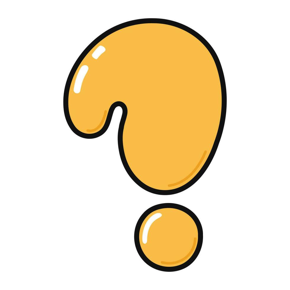 Question mark character. Vector hand drawn cartoon kawaii character illustration icon. Isolated on white background. Question mark character concept