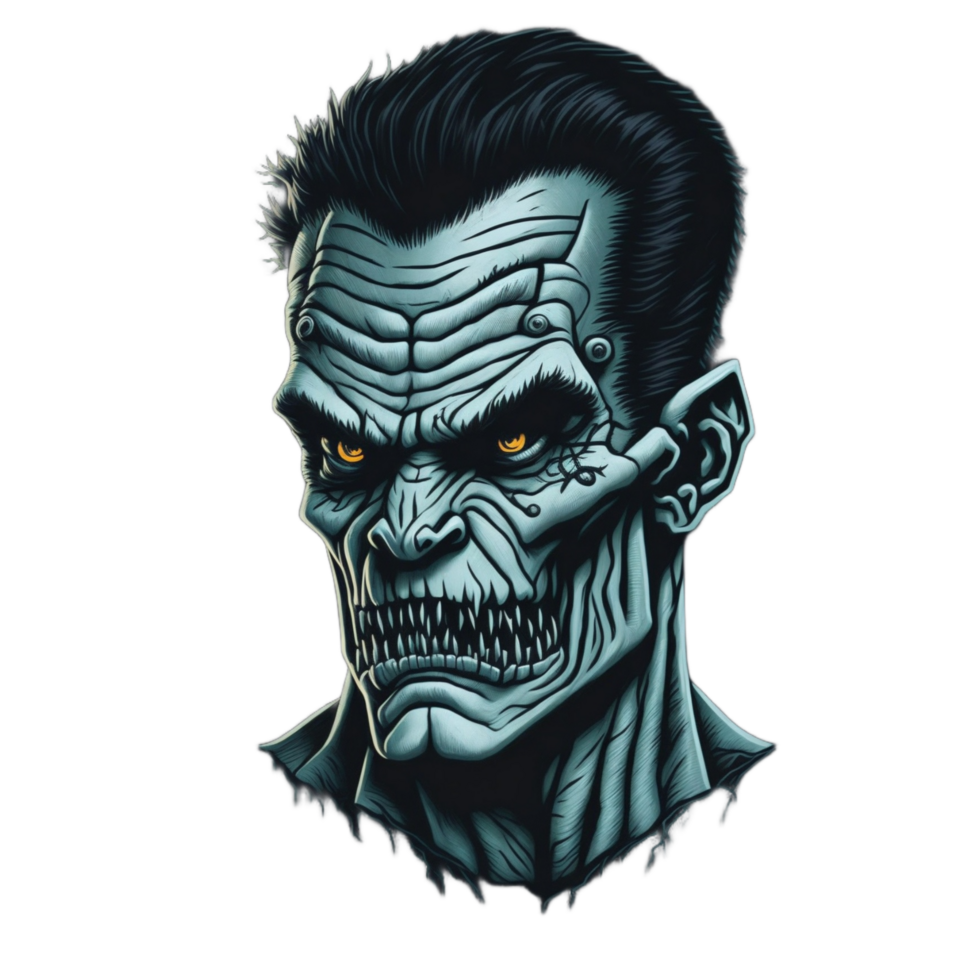 Frankenstein cabeça png imagem transparente fundo ai generativo