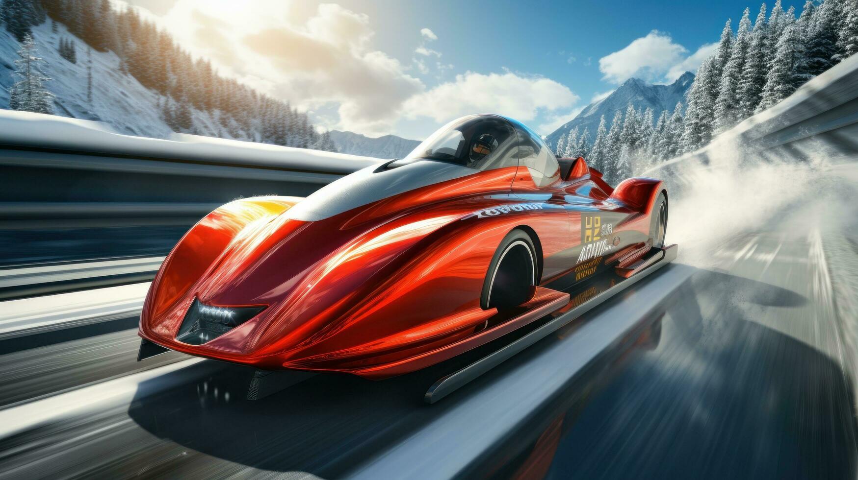 Bobsledding. High-speed rides on slippery tracks photo