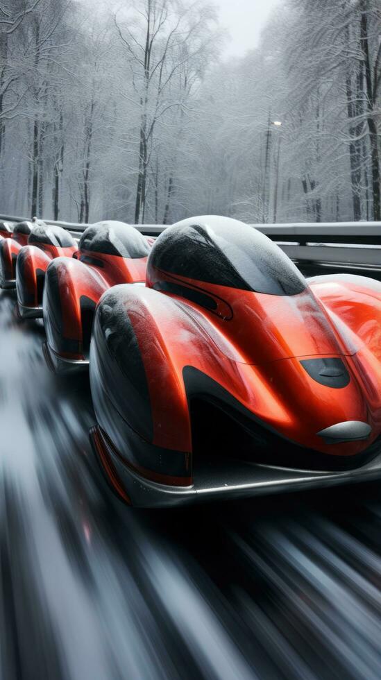 Bobsledding. High-speed rides on slippery tracks photo