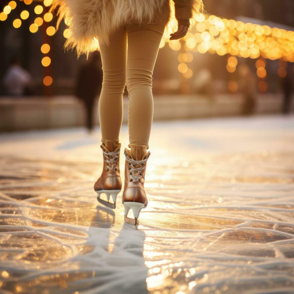 Ice Skating. Elegance and precision on icy surfaces photo