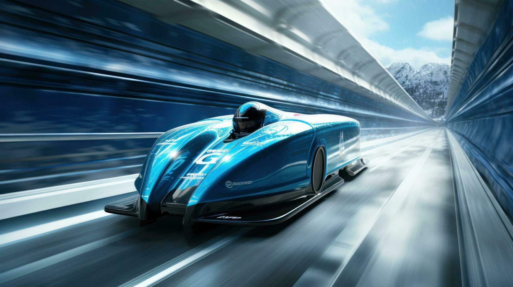 Bobsledding. High-speed rides on slippery tracks photo