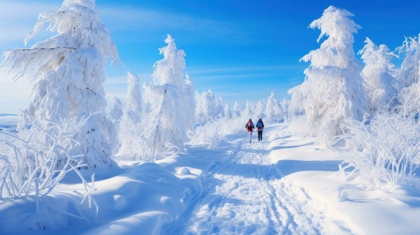 Cross-Country Skiing. Endurance and scenic routes throug photo