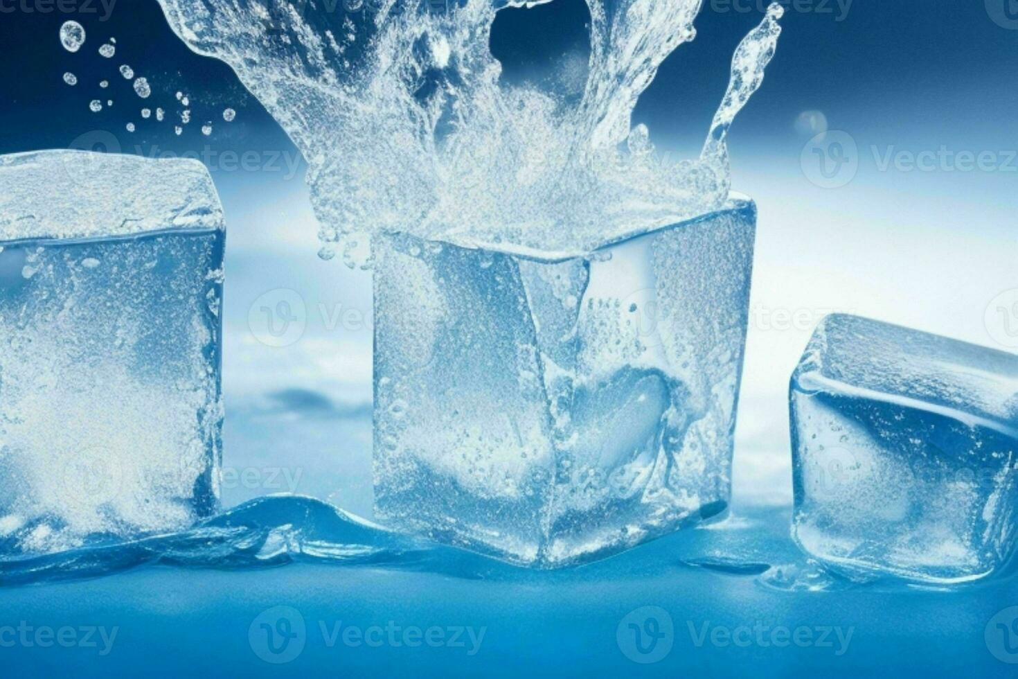 Ice cubes. AI Generative Pro Photo